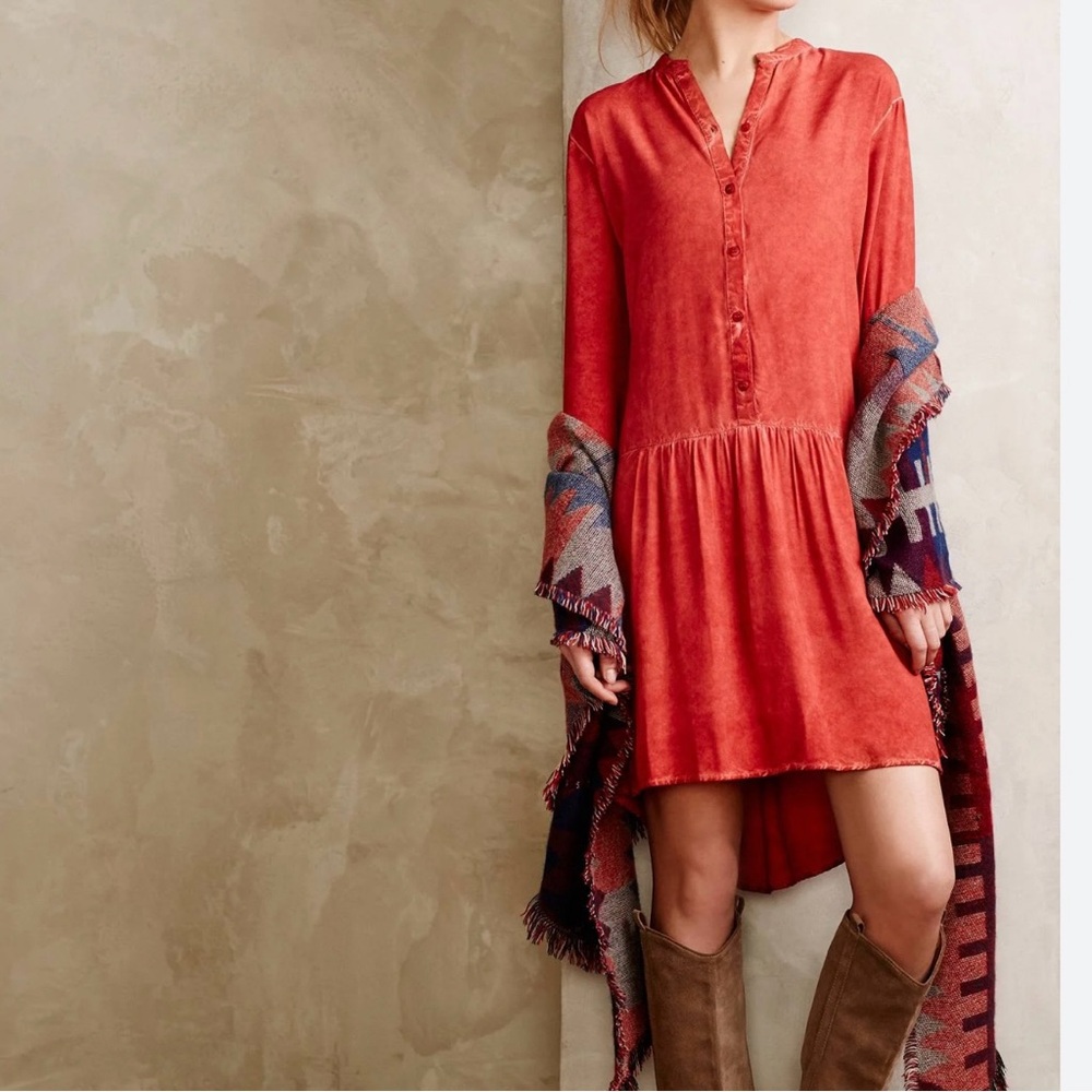 Anthropologie Porridge Long Sleeve Shirt Dress